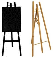 cavalletto esposizione legno nero-teak