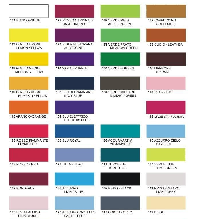 termoadesivi per tessuto - colori base