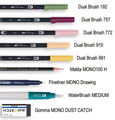 ABT calligraphy set Floral contenuto